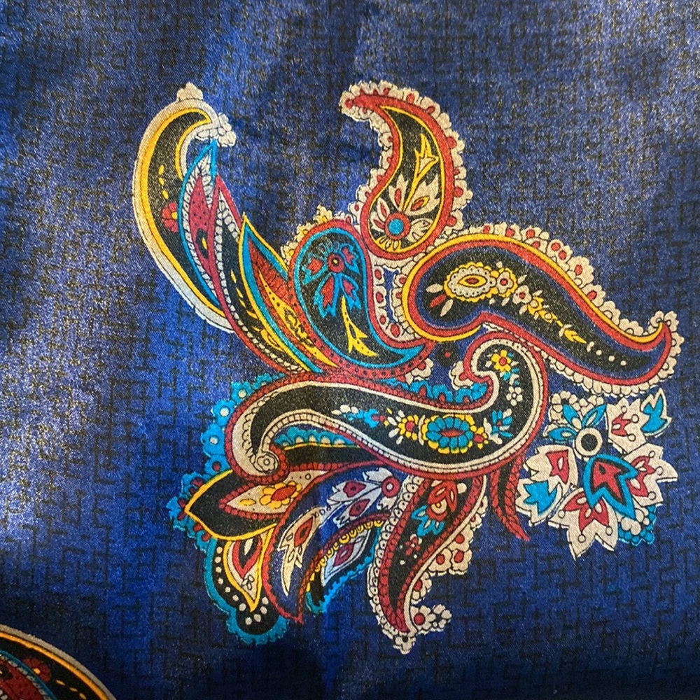 London Navy Blue Beautiful Paisley Design Pajamas Pants Set - Picture 2 of 15